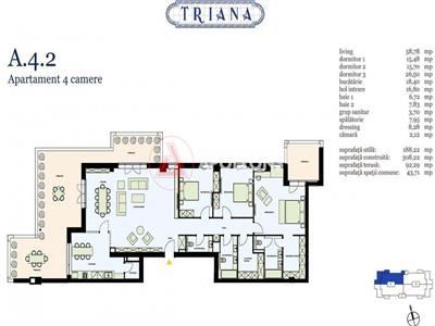 Penthouse Triana Pipera Complex 4 camere 188mp