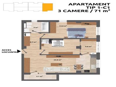 Apartament cu 3 camere in Valea Adanca!