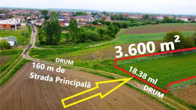 Teren 3.600 mÂ² in Odoreu | 7 km de Satu Mare | 160 m de Principala - Satu Mare