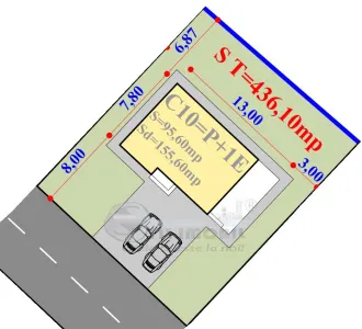 Teren cu autorizatie pentru vila 5 camere, 3 bai, P+1E, de vanzare in Valea Adanca Iasi - Valea Adanca