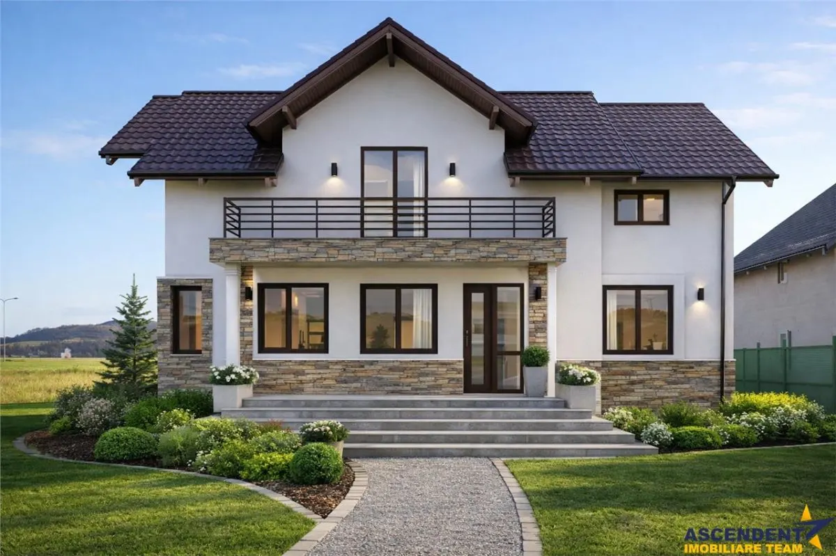 Casa eleganta pe 2 nivele, la 15 minute de Brasov, DJ 112A, finalizata la cheie - foto 1